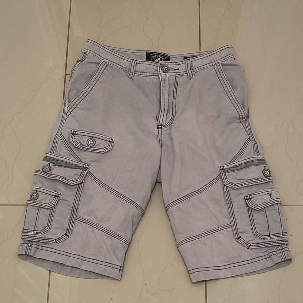Buckle Black Standard Fit Cargo Shorts Mens 27W 23L Gray Chambray Magic Outdoors